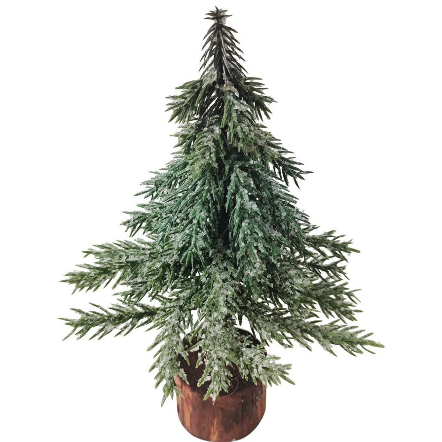 Christmas Table Top Trees * | Northlight 7.5 Frosted Icy Pine Tree With Jute Base Christmas Decoration