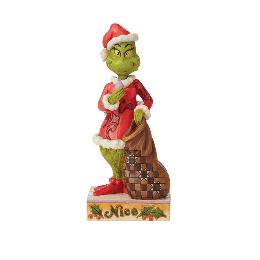 Christmas Village Sets & Accessories * | Department 56 Dept 56 Two Sided Naughty And Nice Grinch Christmas Figure