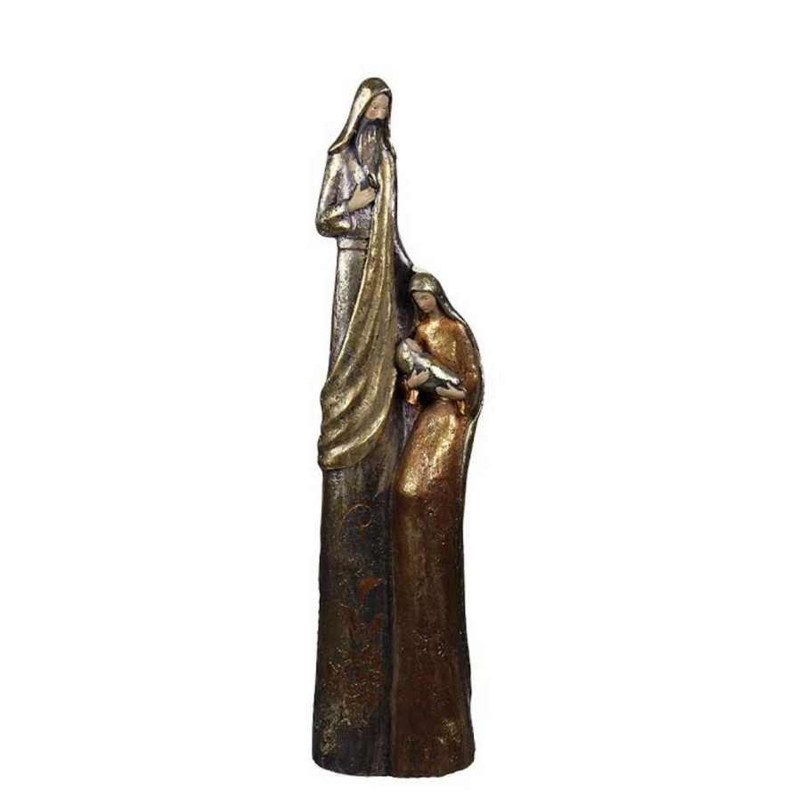 Nativity Sets & Accessories * | Cc Christmas Decor 34 Bronze Tall Religious Holy Family Christmas Nativity Figurine