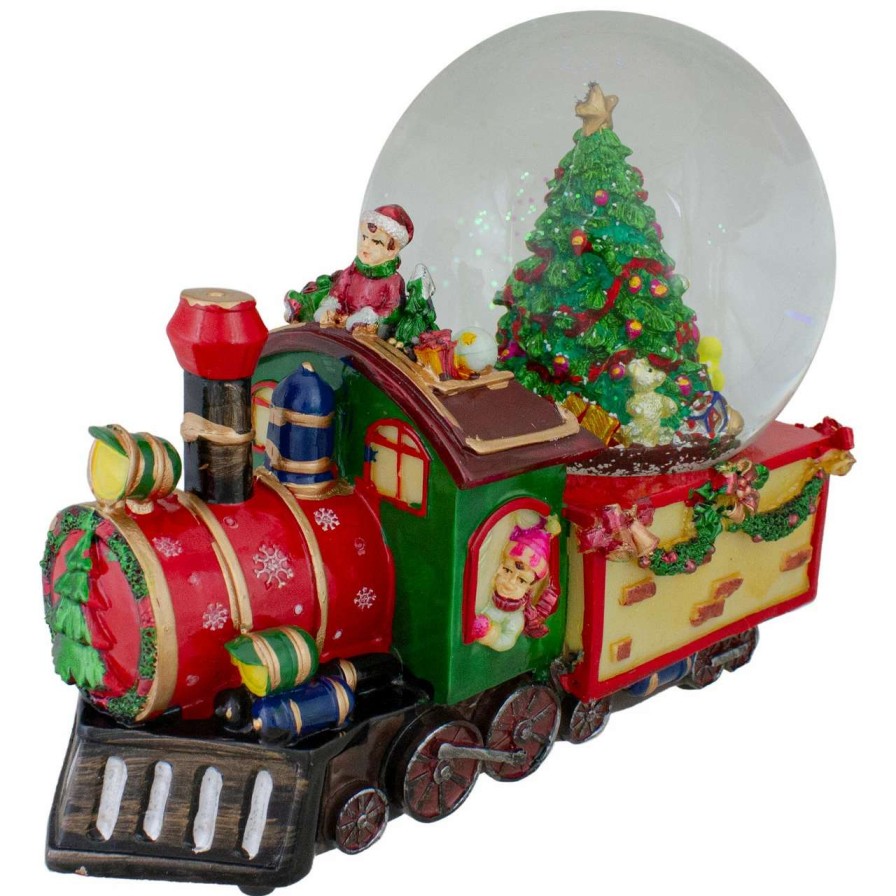 Christmas Village Sets & Accessories * | Northlight 8 Christmas Train With Tree Musical Snow Globe Tabletop Decoration