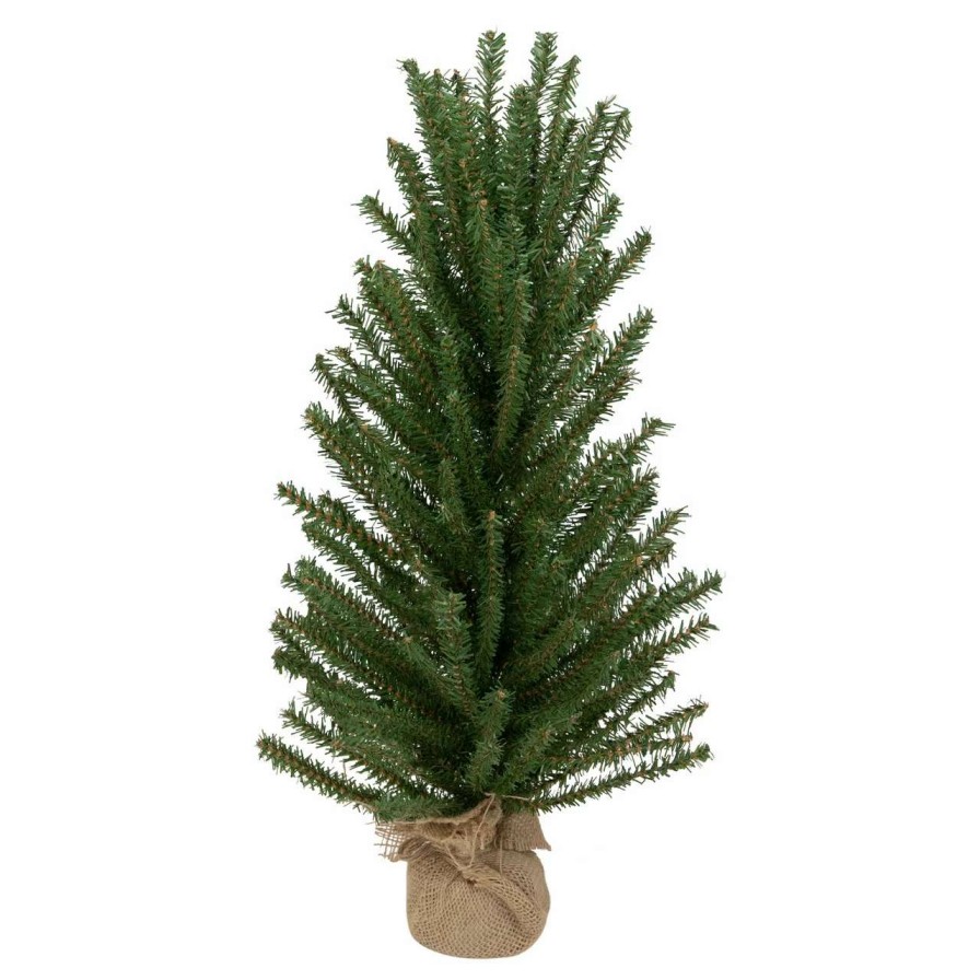 Christmas Table Top Trees * | Northlight 24 Traditional Scottsdale Mini Pine Artificial Christmas Tree With Burlap, Unlit