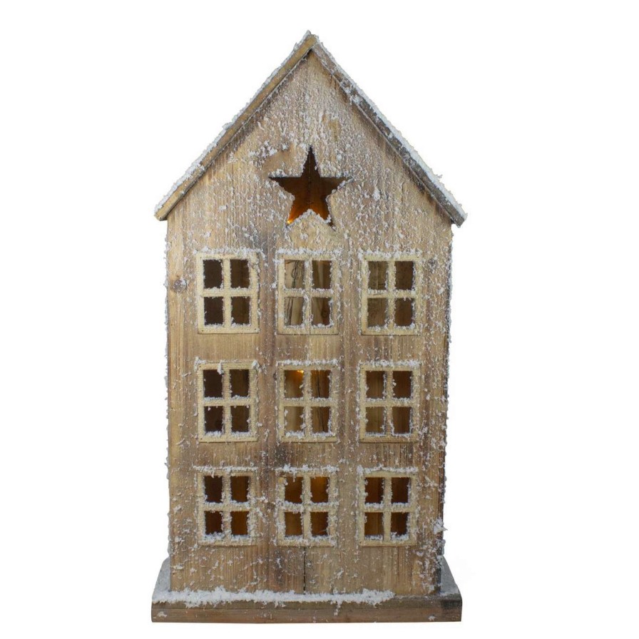 Christmas Village Sets & Accessories * | Northlight 30 Snow-Covered Rustic Wooden House Christmas Tabletop