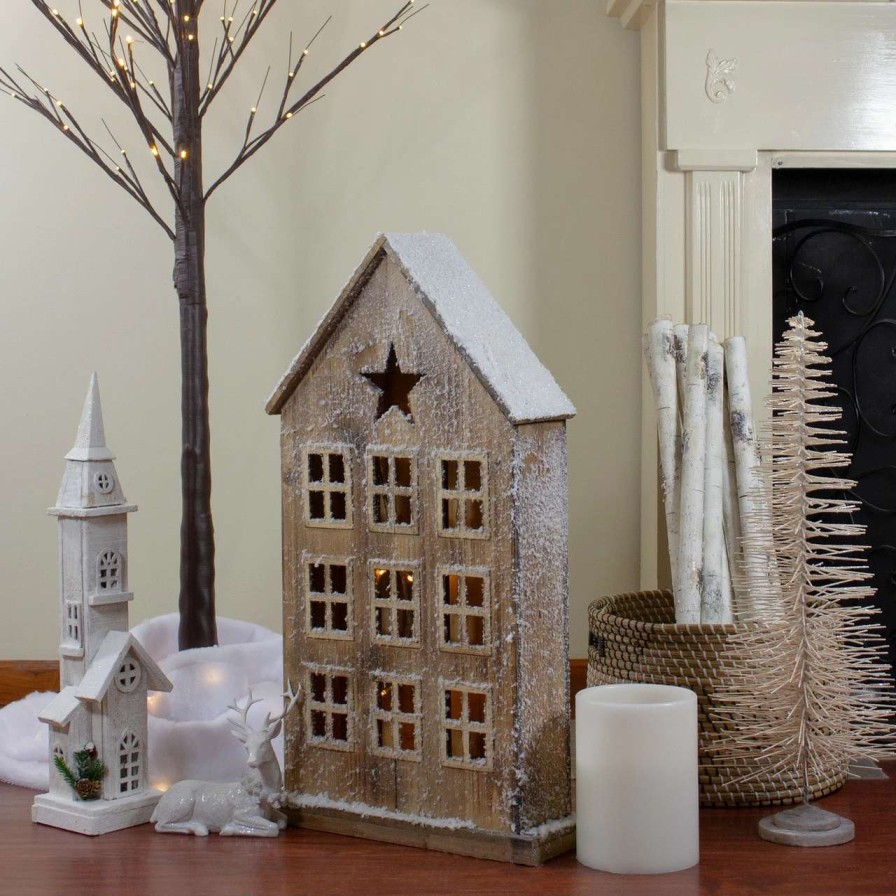 Christmas Village Sets & Accessories * | Northlight 30 Snow-Covered Rustic Wooden House Christmas Tabletop