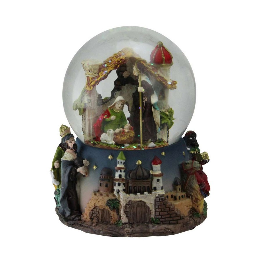 Christmas Village Sets & Accessories * | Northlight 5.75 Nativity Manger Scene Religious Christmas Musical Snow Globe