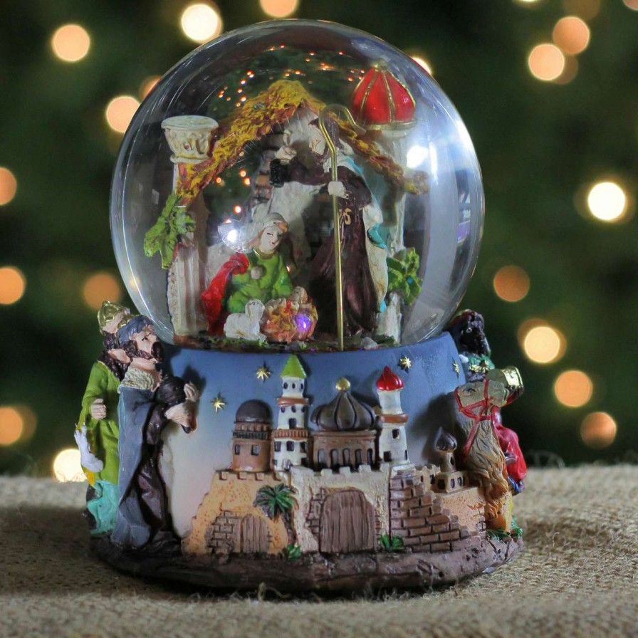 Christmas Village Sets & Accessories * | Northlight 5.75 Nativity Manger Scene Religious Christmas Musical Snow Globe