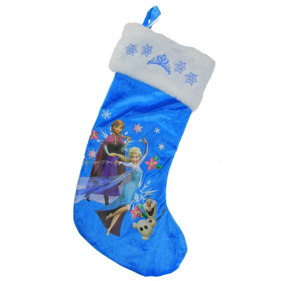 Stockings & Holders * | 18.5 Blue And White Disney Frozen Christmas Stocking