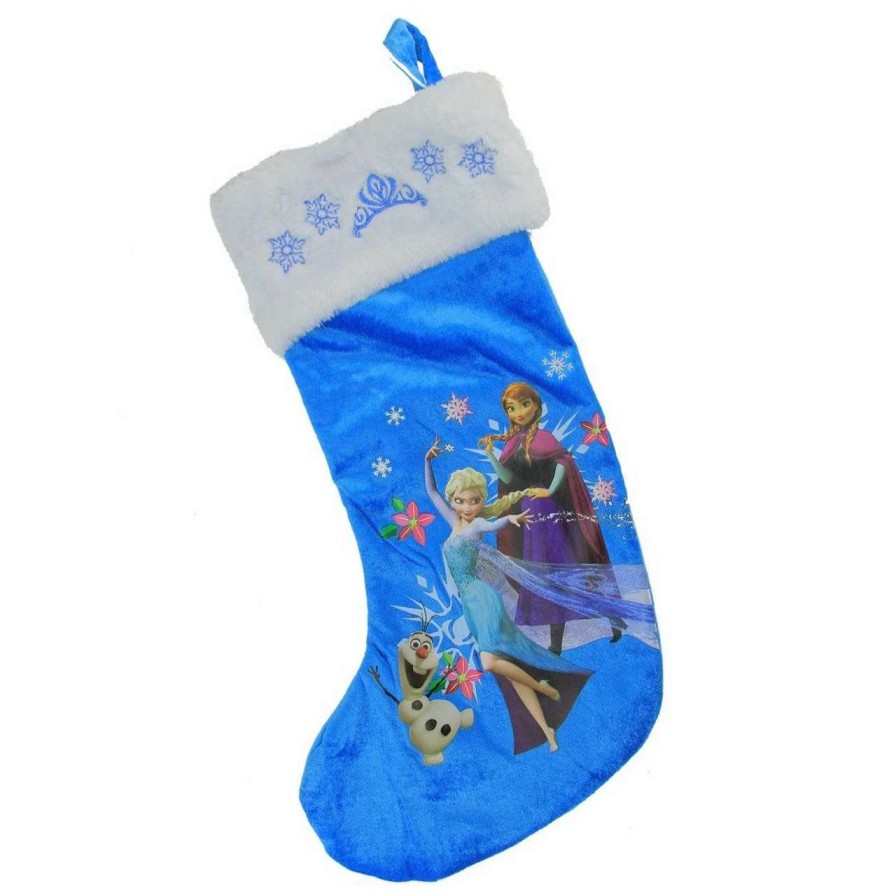 Stockings & Holders * | 18.5 Blue And White Disney Frozen Christmas Stocking