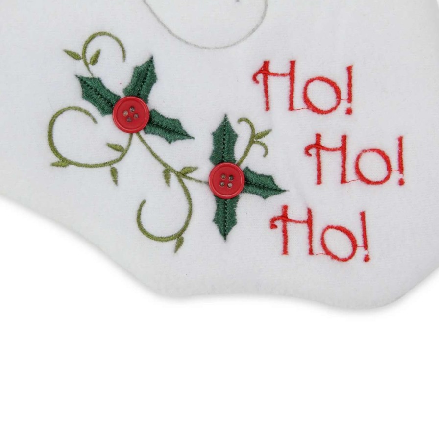 Stockings & Holders * | Northlight 19.25 Red And White Embroidered Ho Ho Ho Santa Face Christmas Stocking