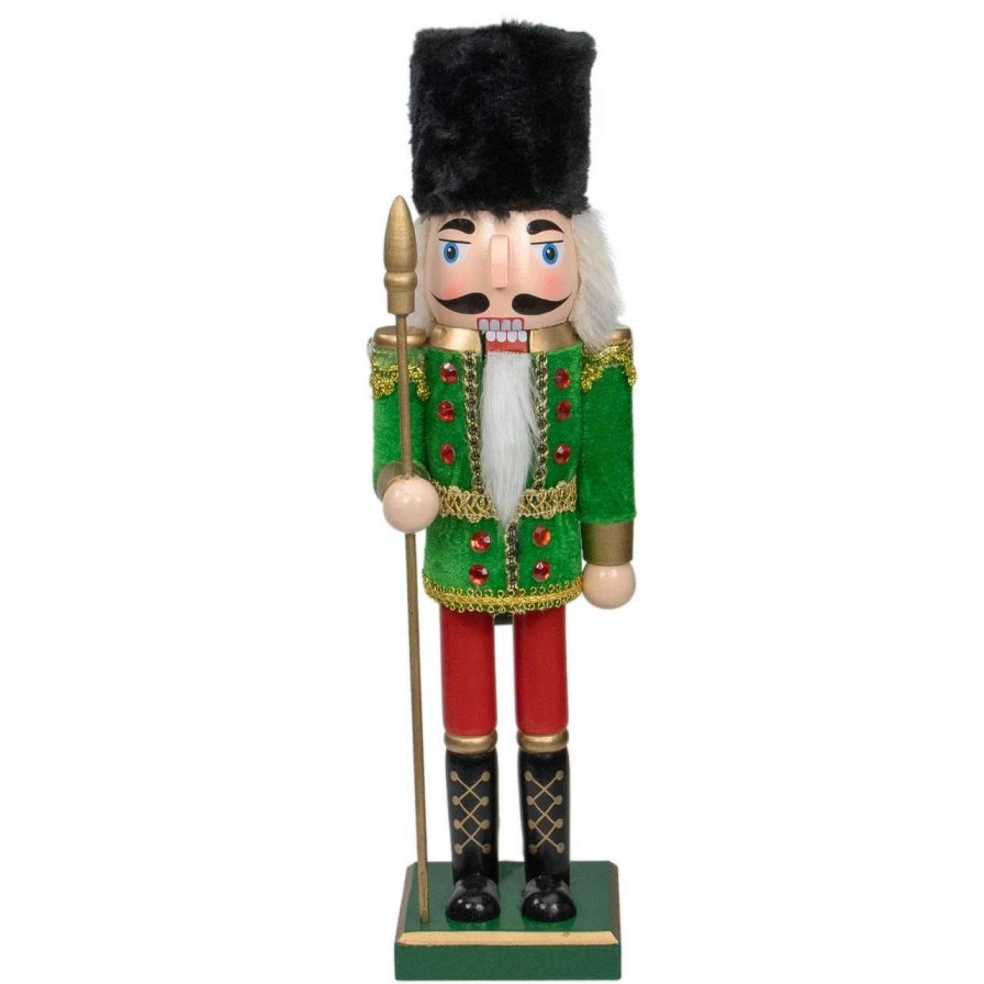 Figures * | Northlight 14 Green And Red Christmas Nutcracker Soldier With Spear