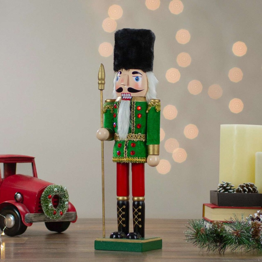 Figures * | Northlight 14 Green And Red Christmas Nutcracker Soldier With Spear