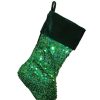 Stockings & Holders * | Northlight 20 Shiny Metallic Green Sequined Christmas Stocking With Velveteen Cuff