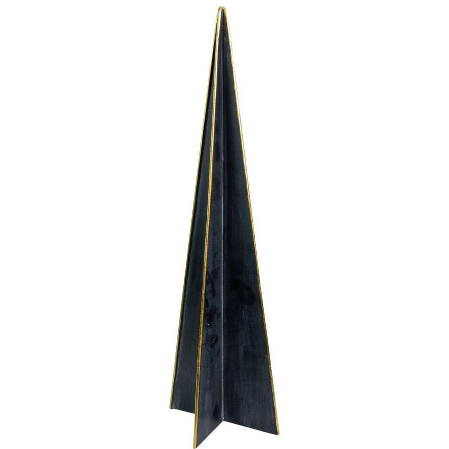 Christmas Table Top Trees * | Northlight 15 Blue And Gold Triangular Christmas Tree Tabletop Decor