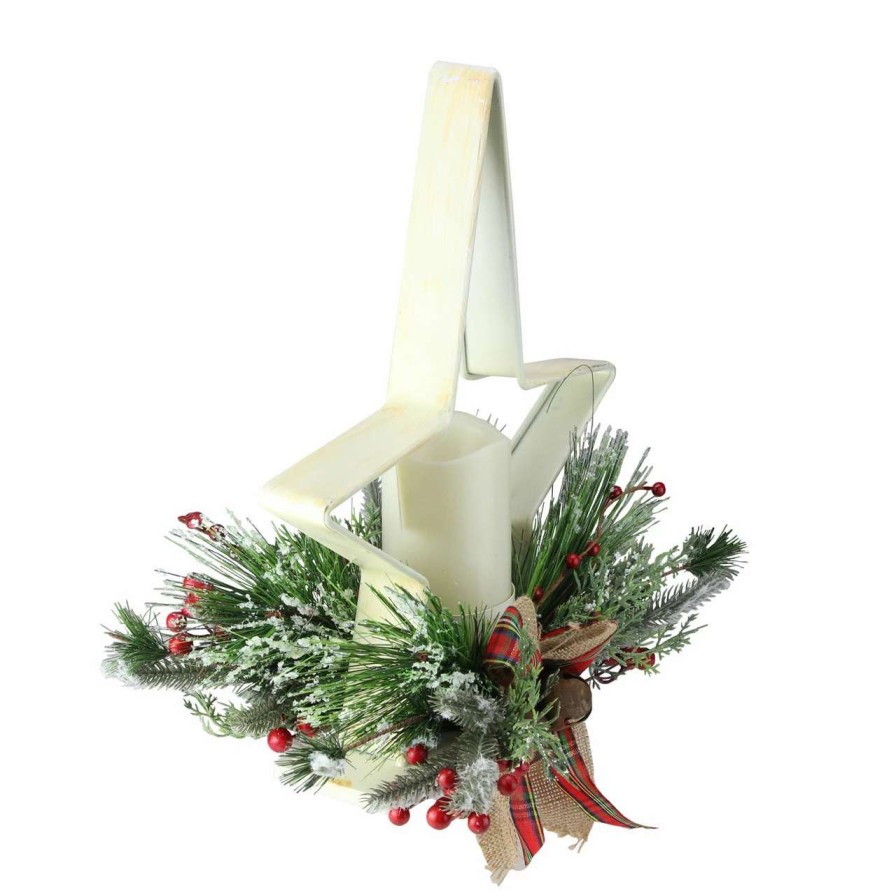 Candles & Lanterns * | Gerson Company/Gil Division 15 Battery Operated White And Green Christmas Star Candle Holder