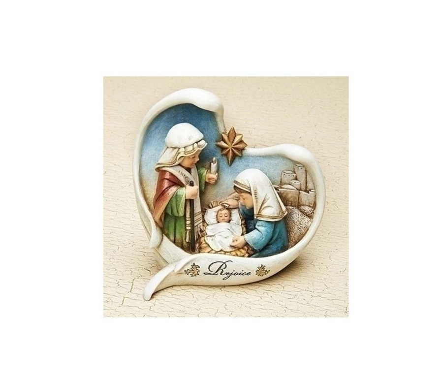 Nativity Sets & Accessories * | Roman 5.5 White And Blue Nativity Scene Angel Wings Christmas Tabletop Decor