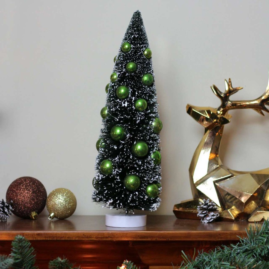 Christmas Table Top Trees * | Northlight 15 Green Sisal Tabletop Christmas Tree With Ornaments