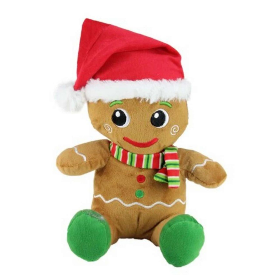 Figures * | Northlight 11 Brown And Red Plush Sitting Gingerbread Man Christmas Figurine