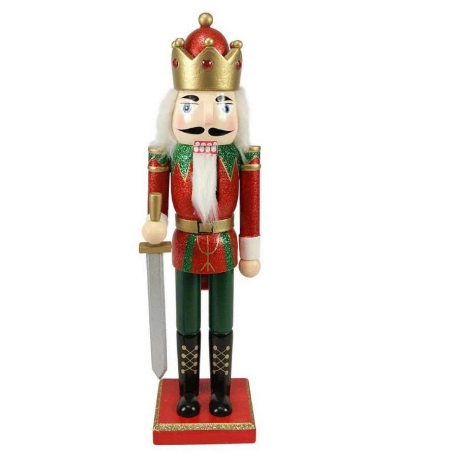 Figures * | Northlight 14 Red Glittered Nutcracker King With Sword Christmas Tabletop Figurine