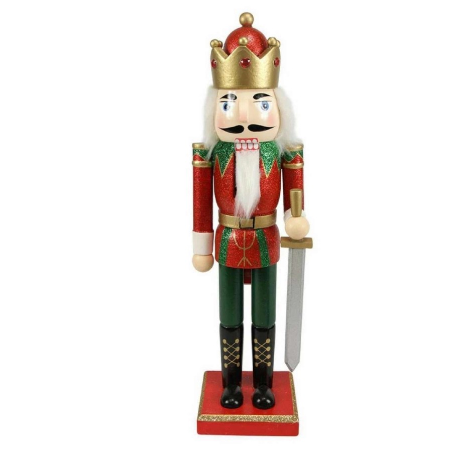 Figures * | Northlight 14 Red Glittered Nutcracker King With Sword Christmas Tabletop Figurine