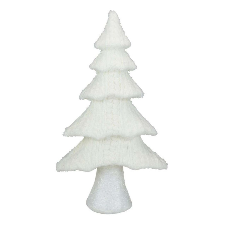 Christmas Table Top Trees * | Northlight 16.75 Cream Cable Knit Christmas Tree Tabletop Decoration