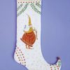 Stockings & Holders * | Patience Brewster 29 White And Red Embroider Mrs Santa Claus Christmas Stocking