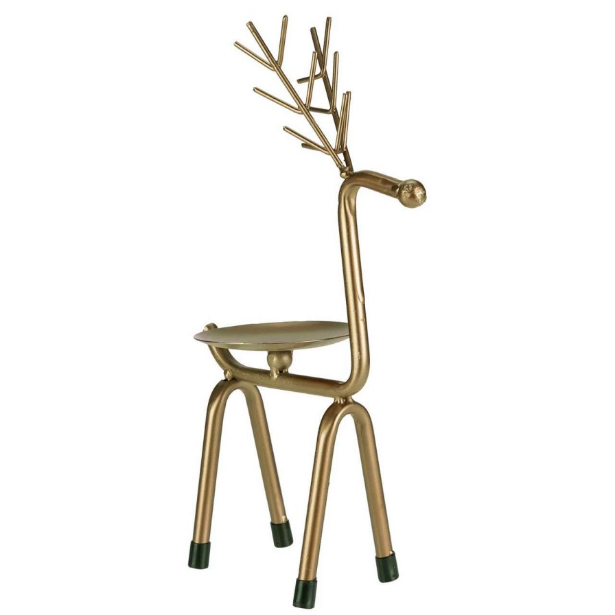 Candles & Lanterns * | Northlight 10.25 Small Bronze Reindeer Christmas Pillar Candle Holder