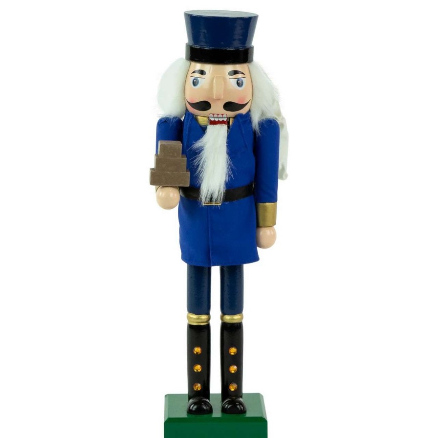 Figures * | Northlight 14 Blue And Gold Wooden Mail Carrier Christmas Nutcracker