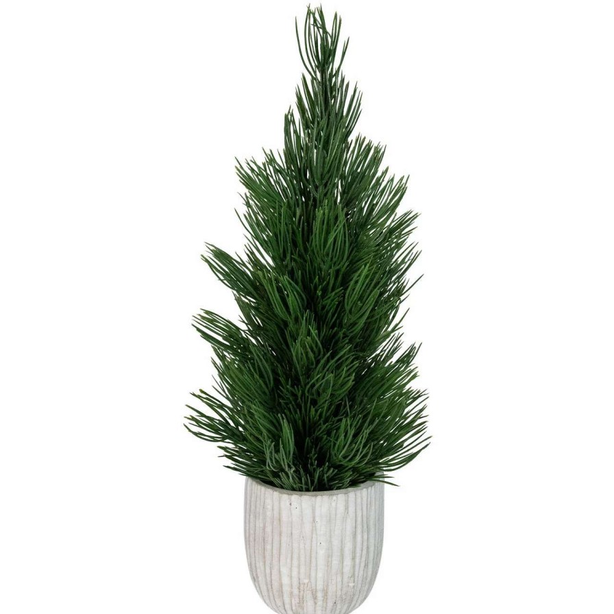 Christmas Table Top Trees * | Northlight 13.25 Mini Fir Artificial Tabletop Christmas Tree With Cement Base Unlit