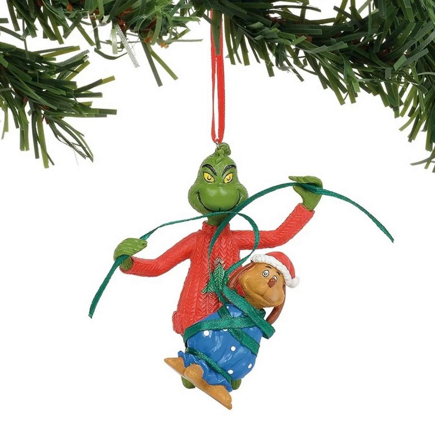 Christmas Village Sets & Accessories * | Department 56 Dr. Seuss Grinch Wrapping Max Christmas Tree Ornament #6011005