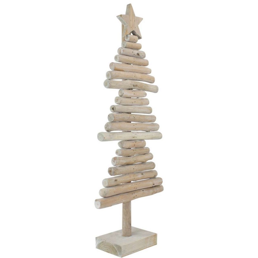 Christmas Table Top Trees * | Northlight 25.5 Rustic Wooden Christmas Tree With Star Table Top Decor