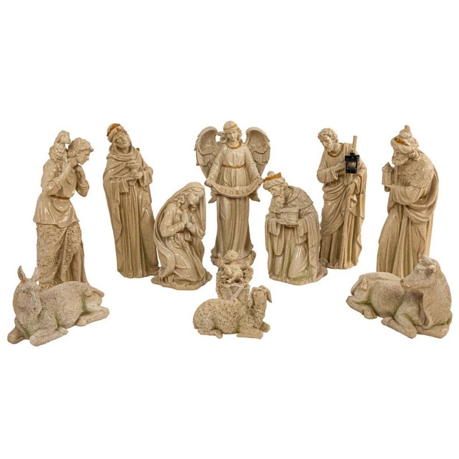 Nativity Sets & Accessories * | Northlight 11-Piece Speckled Brown Traditional Religious Christmas Nativity Set 22.75