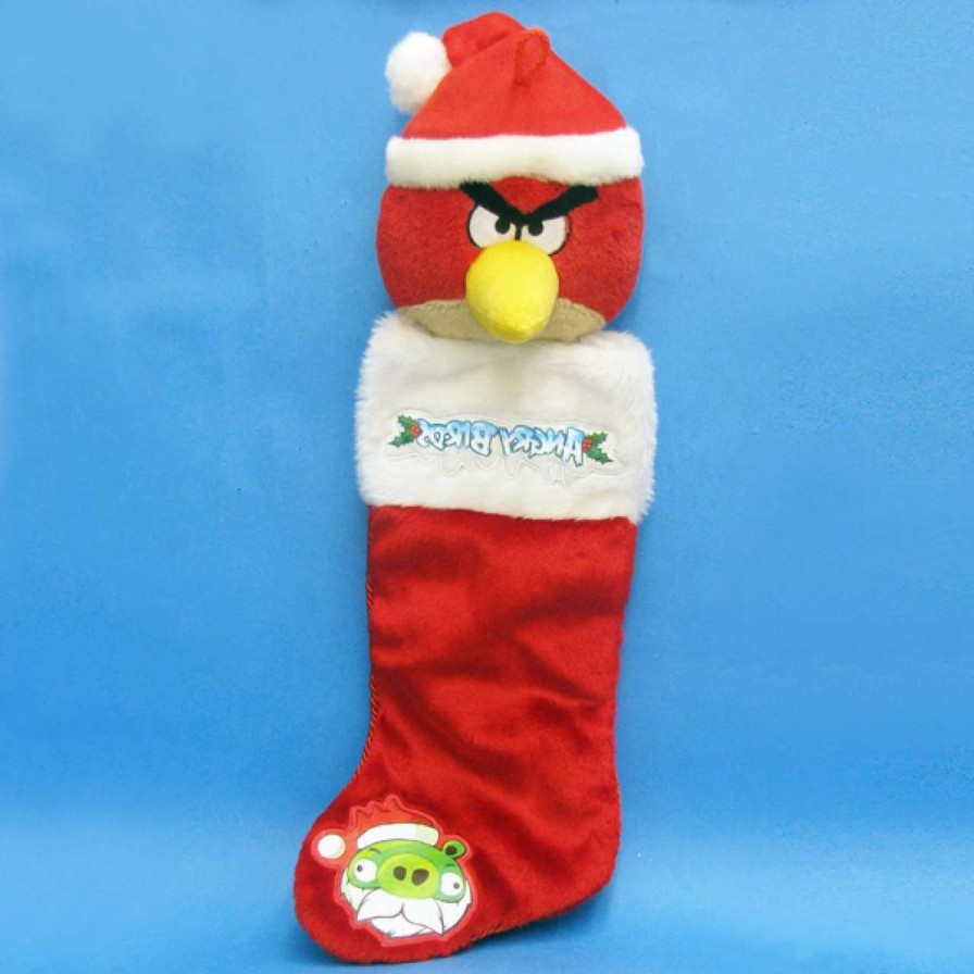 Stockings & Holders * | Kurt Adler 23 Red And White Angry Bird Plush Head Christmas Stocking