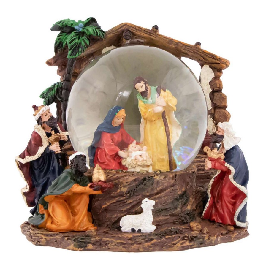 Christmas Village Sets & Accessories * | Northlight 6.75 Holy Family Christmas Nativity Musical Water Globe