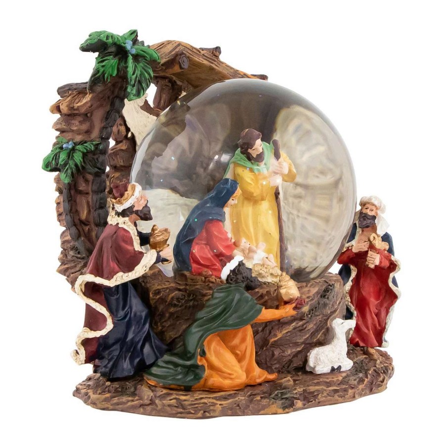 Christmas Village Sets & Accessories * | Northlight 6.75 Holy Family Christmas Nativity Musical Water Globe