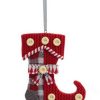 Stockings & Holders * | Melrose 3.5 Alpine Chic Red, White And Gray Knit Style Stocking Christmas Ornament