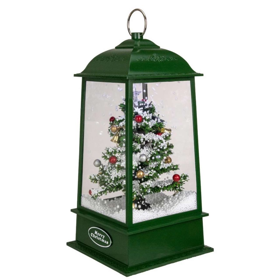 Candles & Lanterns * | Northlight 13.5 Led Lighted Snowing Musical Christmas Tree Lantern