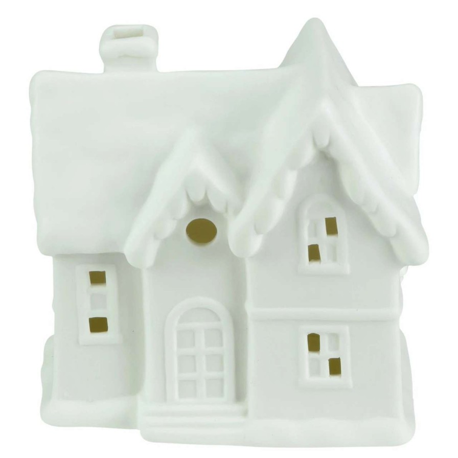 Christmas Village Sets & Accessories * | Northlight 4.25 Led Lighted Ceramic Christmas House, Warm White Lights