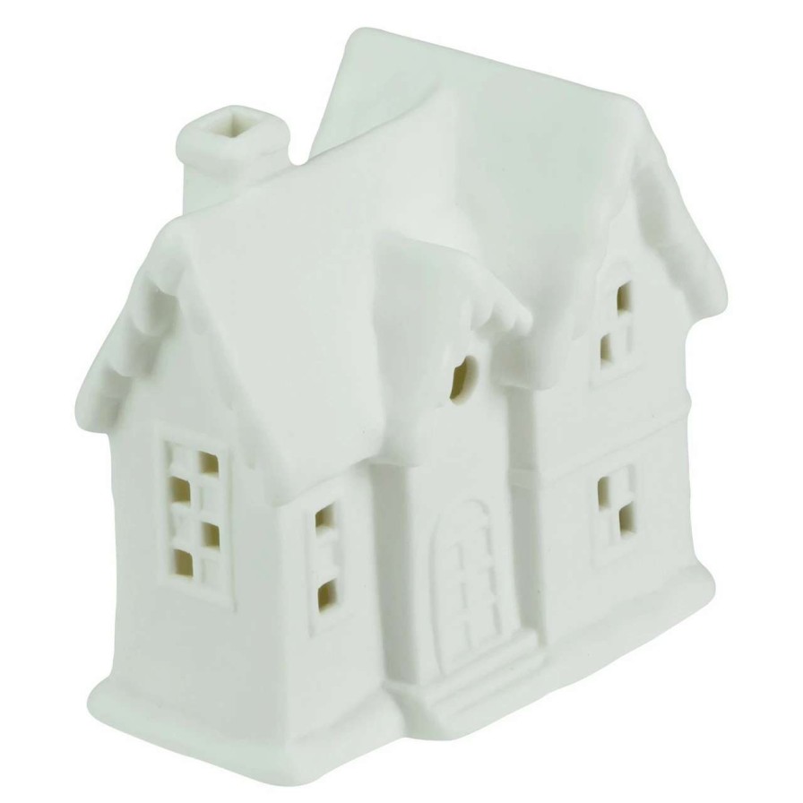 Christmas Village Sets & Accessories * | Northlight 4.25 Led Lighted Ceramic Christmas House, Warm White Lights