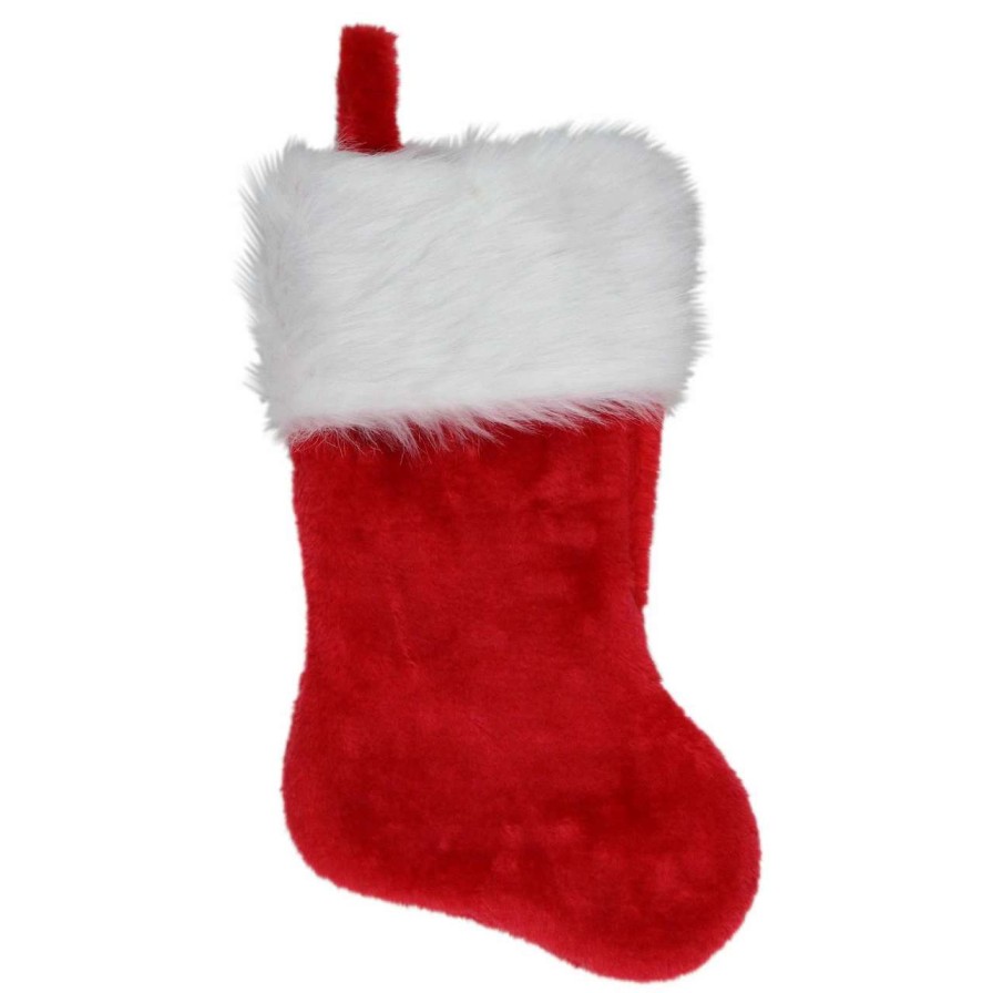 Stockings & Holders * | Northlight 20 Traditional Red With White Cuff Hanging Christmas Stocking