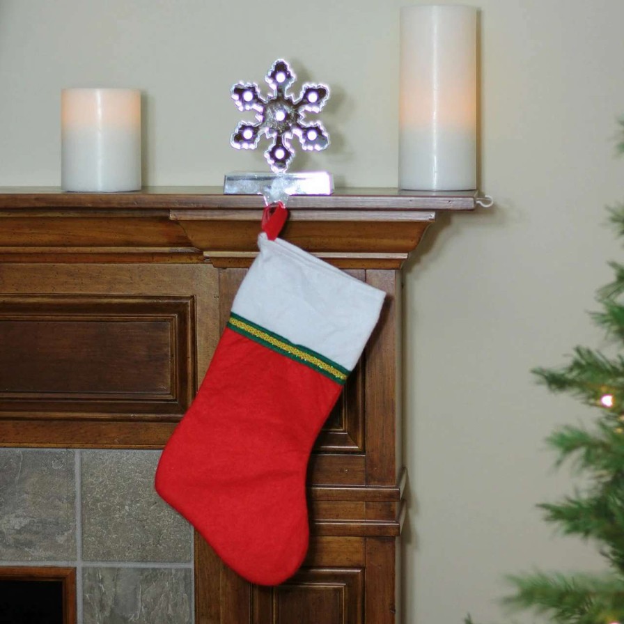 Stockings & Holders * | Northlight 16.25 Traditional Red And White Christmas Stocking With Ribbon Trim