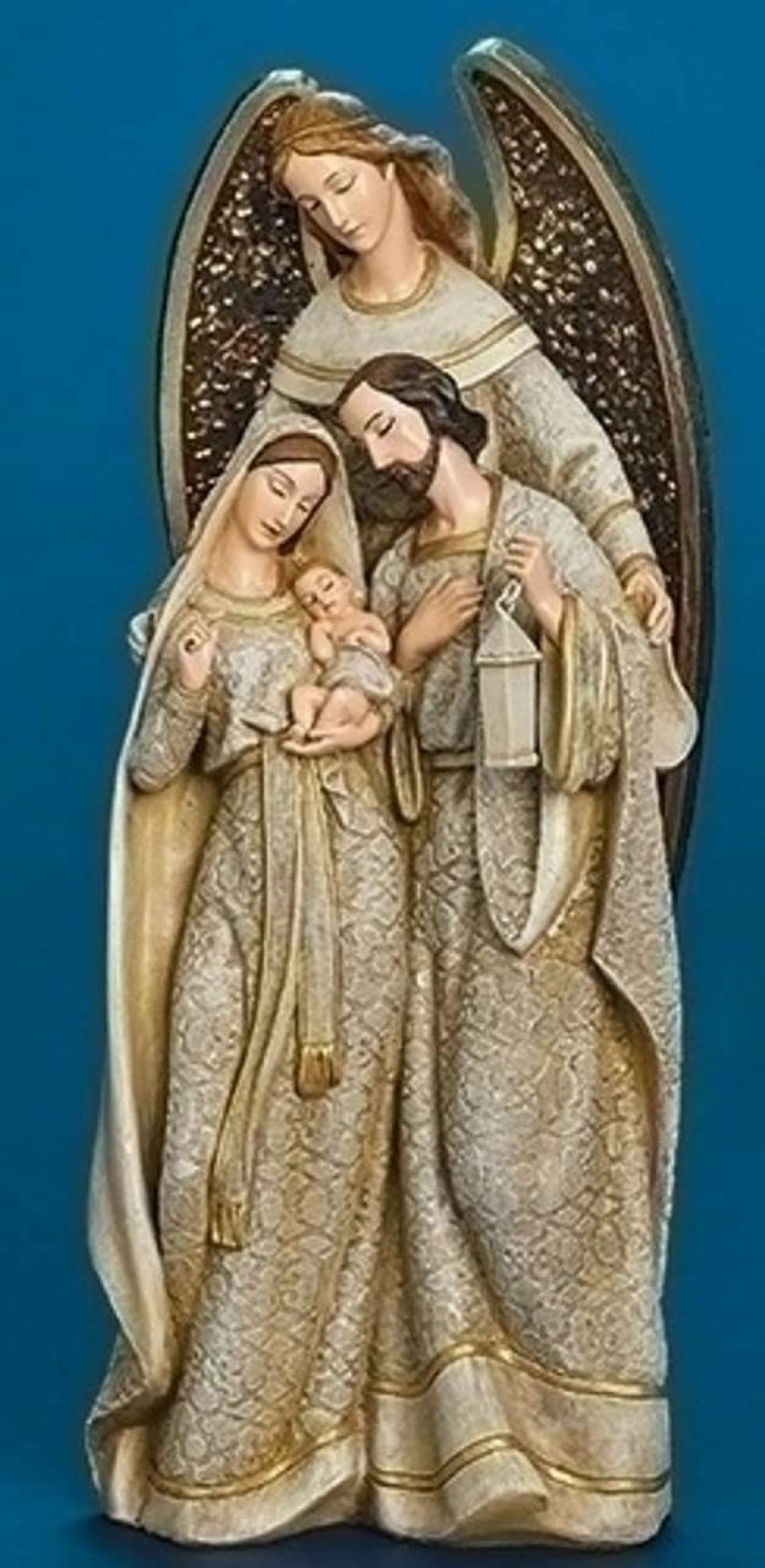 Figures * | Roman 12.5 Gold And Brown Angel With Wings Holy Family Religious Nativity Tabletop Figurine