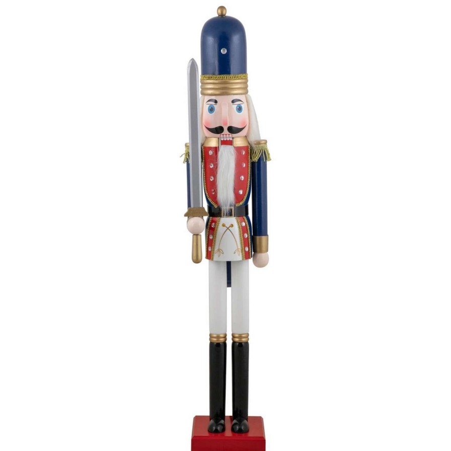 Figures * | Northlight 48.25 Blue And White Christmas Nutcracker Soldier With Sword