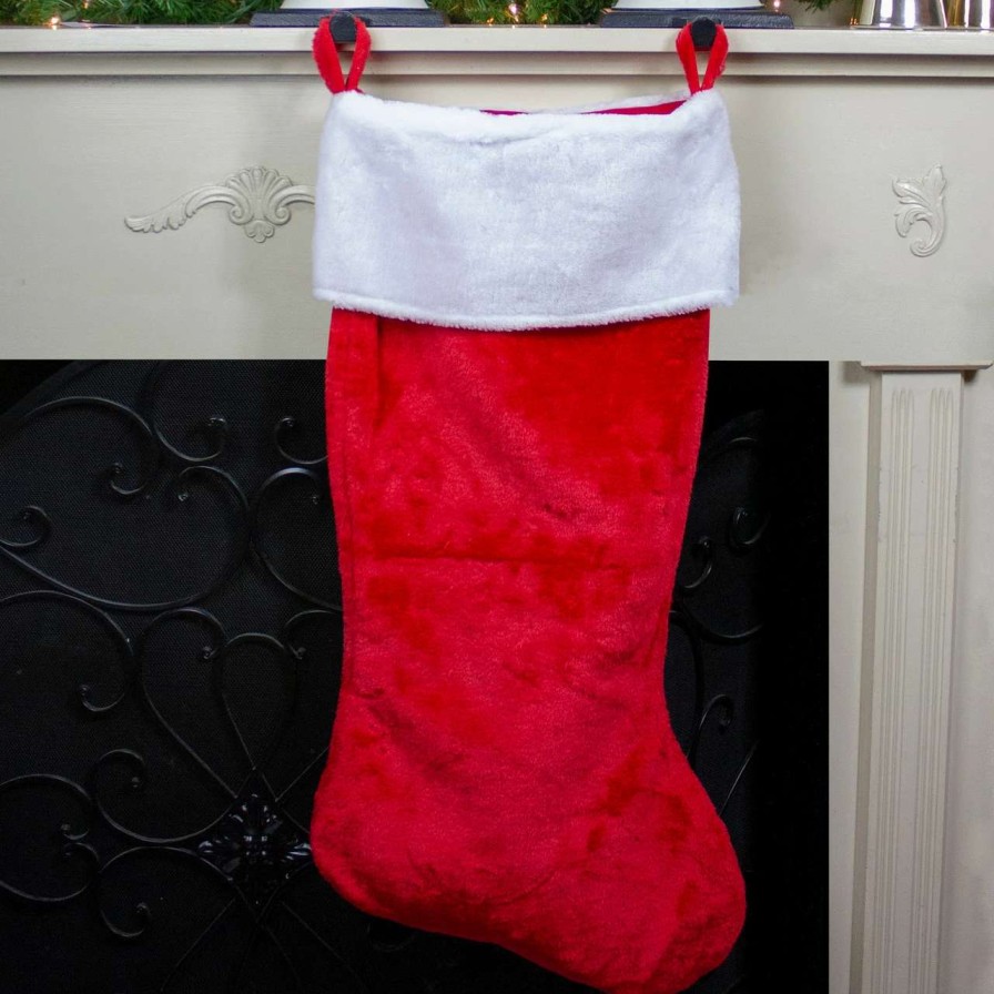 Stockings & Holders * | Northlight 36 Oversized Red And White Christmas Stocking