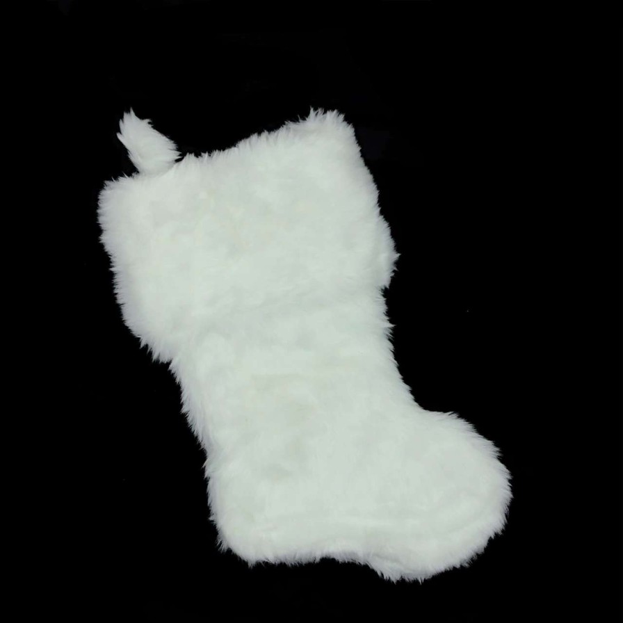 Stockings & Holders * | Northlight 19 White Plush Christmas Stocking