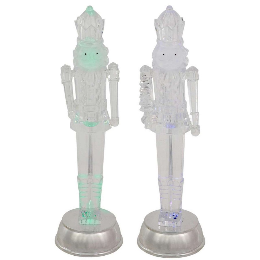 Figures * | Northlight Set Of 2 Led Lighted And Musical Nutcracker Christmas Figurines, 12.5-Inch