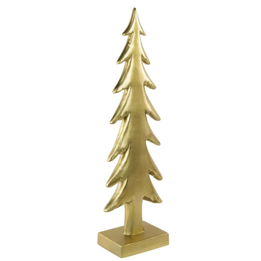 Christmas Table Top Trees * | Northlight 16 Gold Christmas Tree Tabletop Decoration