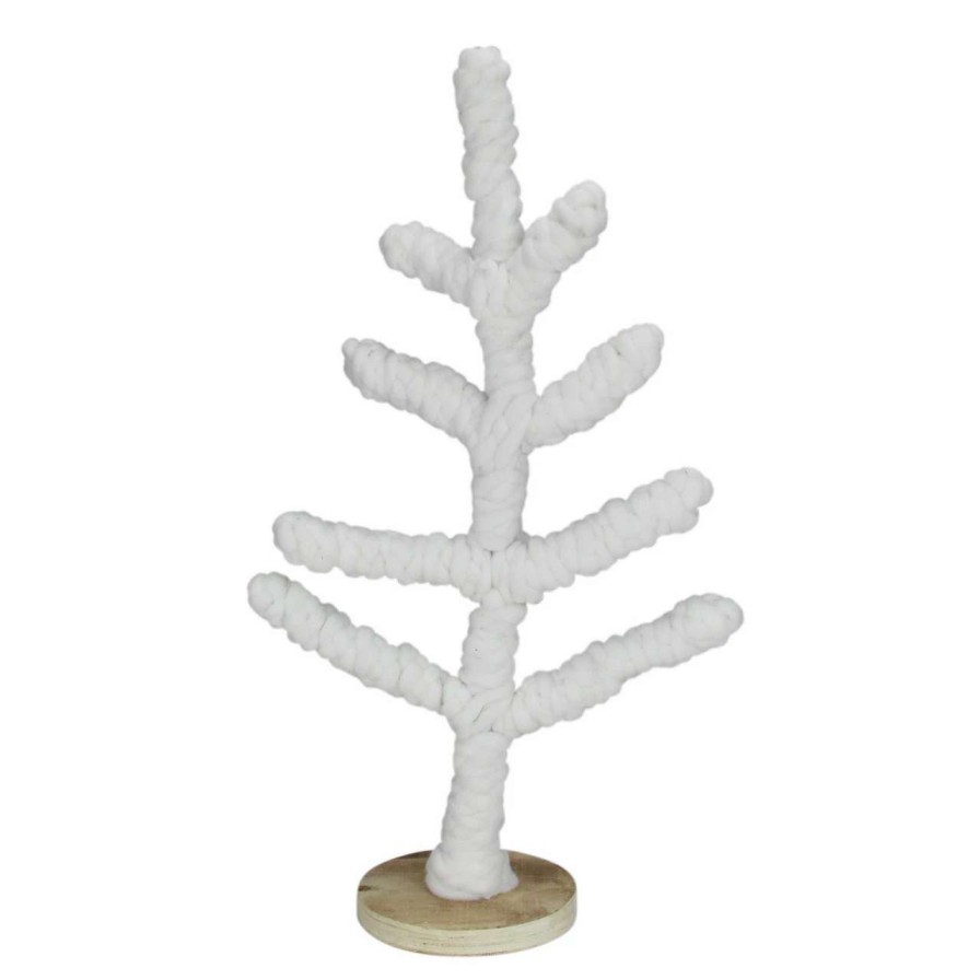 Christmas Table Top Trees * | Northlight 19.5 White Yarn Wrapped Table Top Christmas Tree