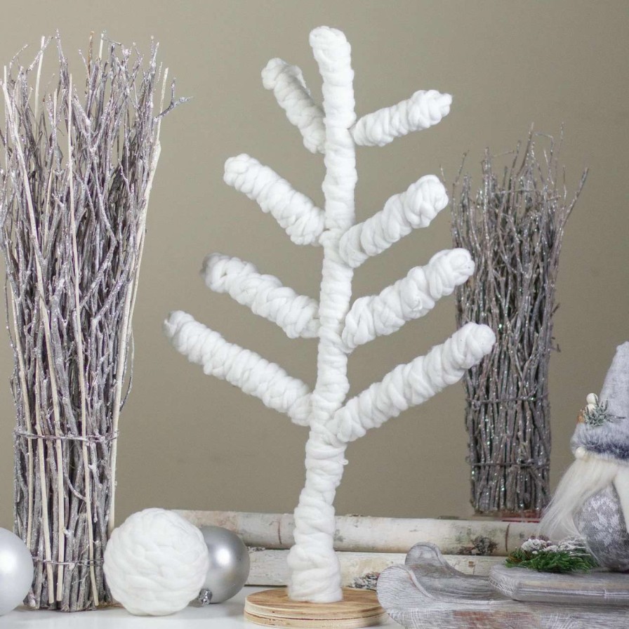 Christmas Table Top Trees * | Northlight 19.5 White Yarn Wrapped Table Top Christmas Tree