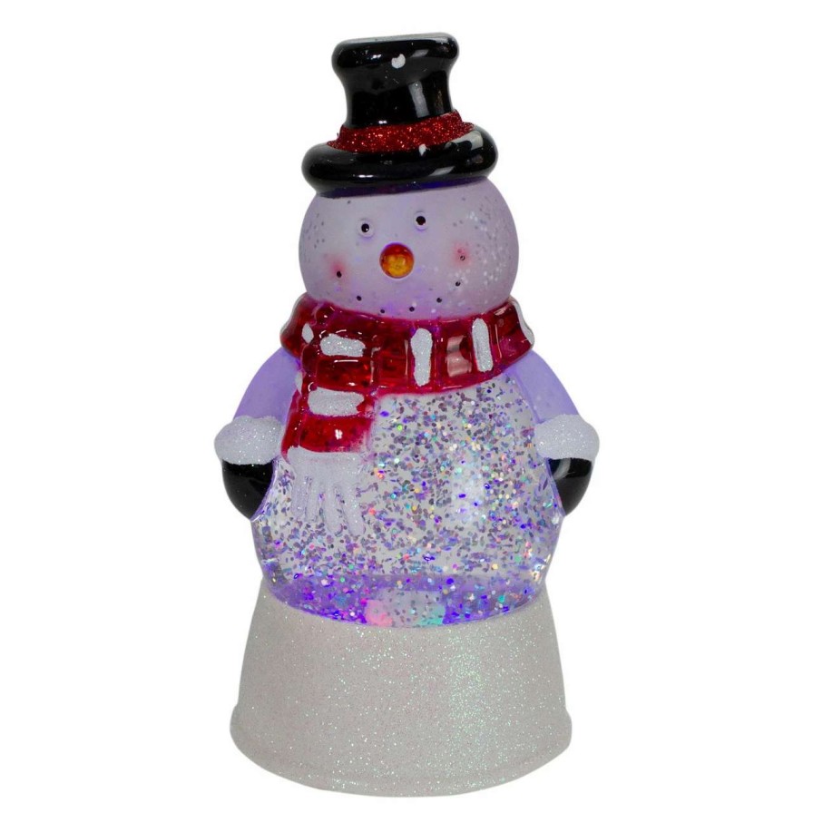 Christmas Village Sets & Accessories * | Northlight 7.5 Led Lighted Color Changing Snowman Christmas Snow Globe