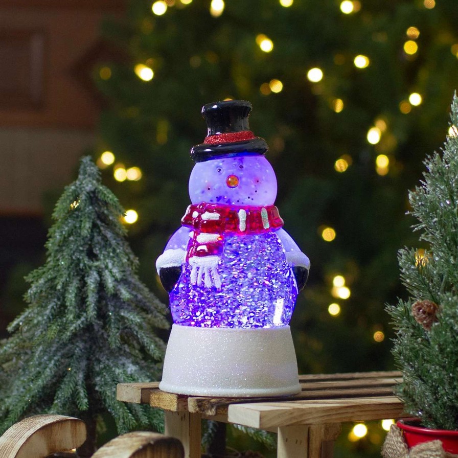 Christmas Village Sets & Accessories * | Northlight 7.5 Led Lighted Color Changing Snowman Christmas Snow Globe