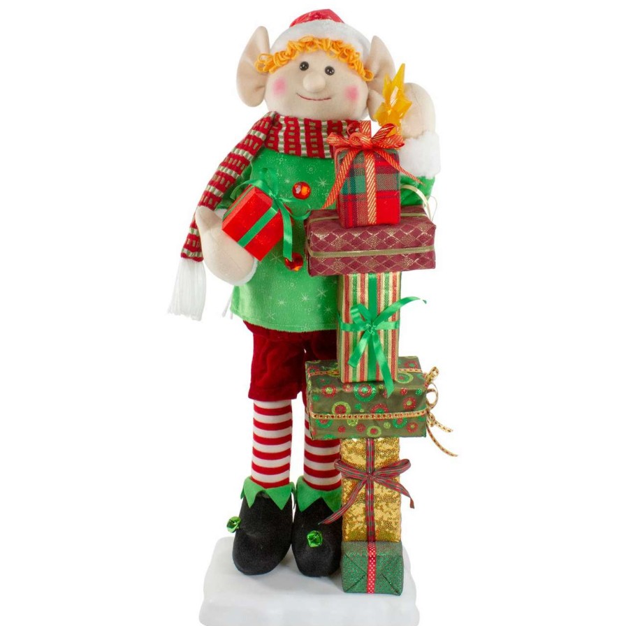 Figures * | Northlight 30-Inch Santa'S Little Animated Elf With Lighted Star Musical Christmas Figure